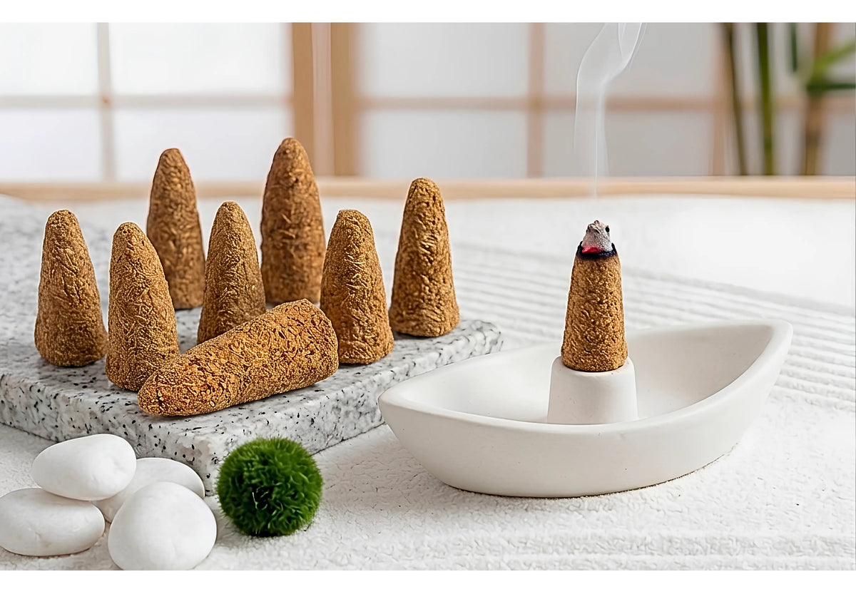 Premium Palo Santo Incense Cones close up handmade in peru